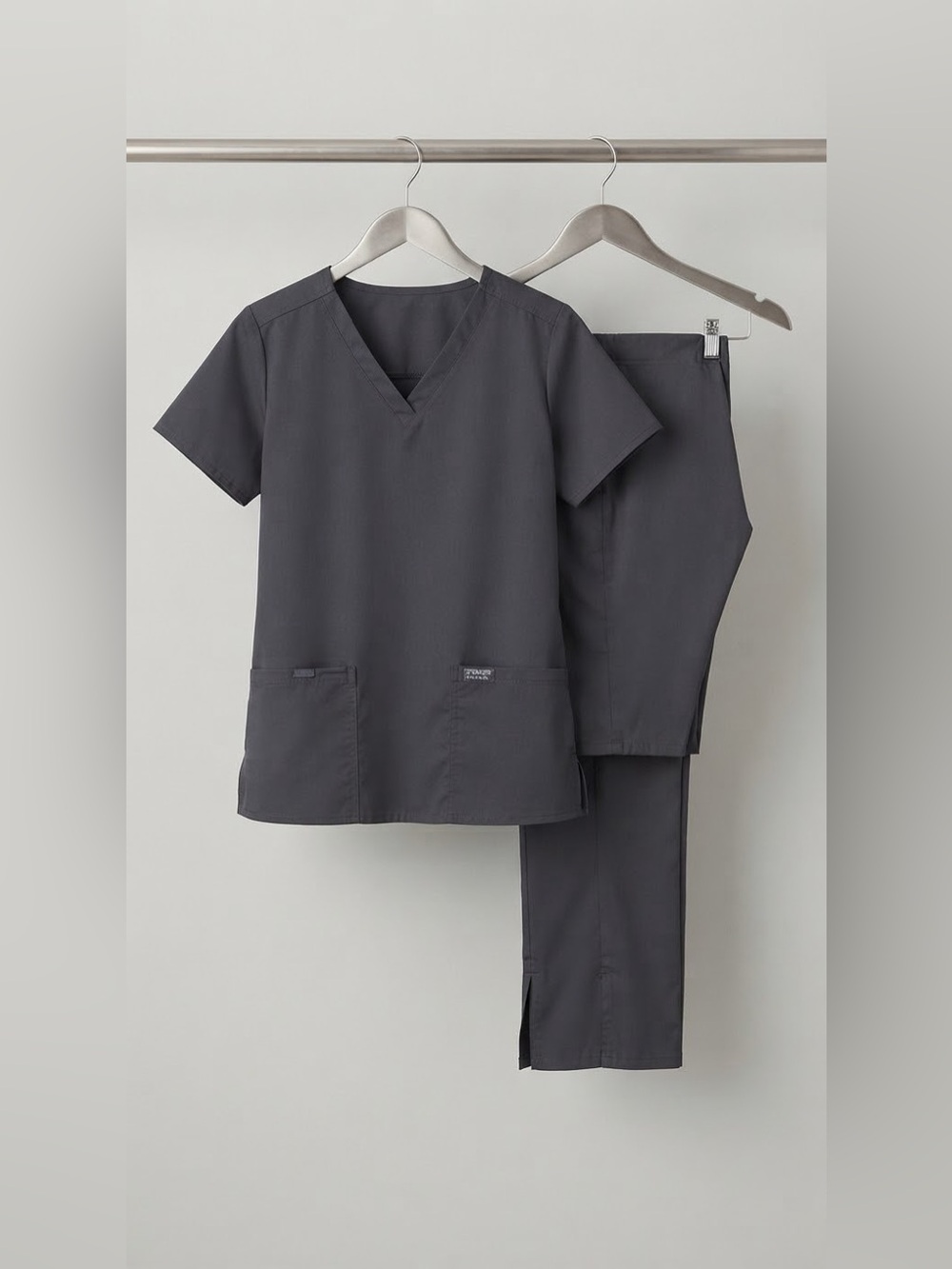 Cherokee Dark Gray V-Neck Scrub Top